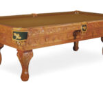 Beach-Merlot-Oak-Pool-Table-Golden-Felt