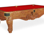 Beach-Sanibel-Oak-Pool-Table-Red-Felt