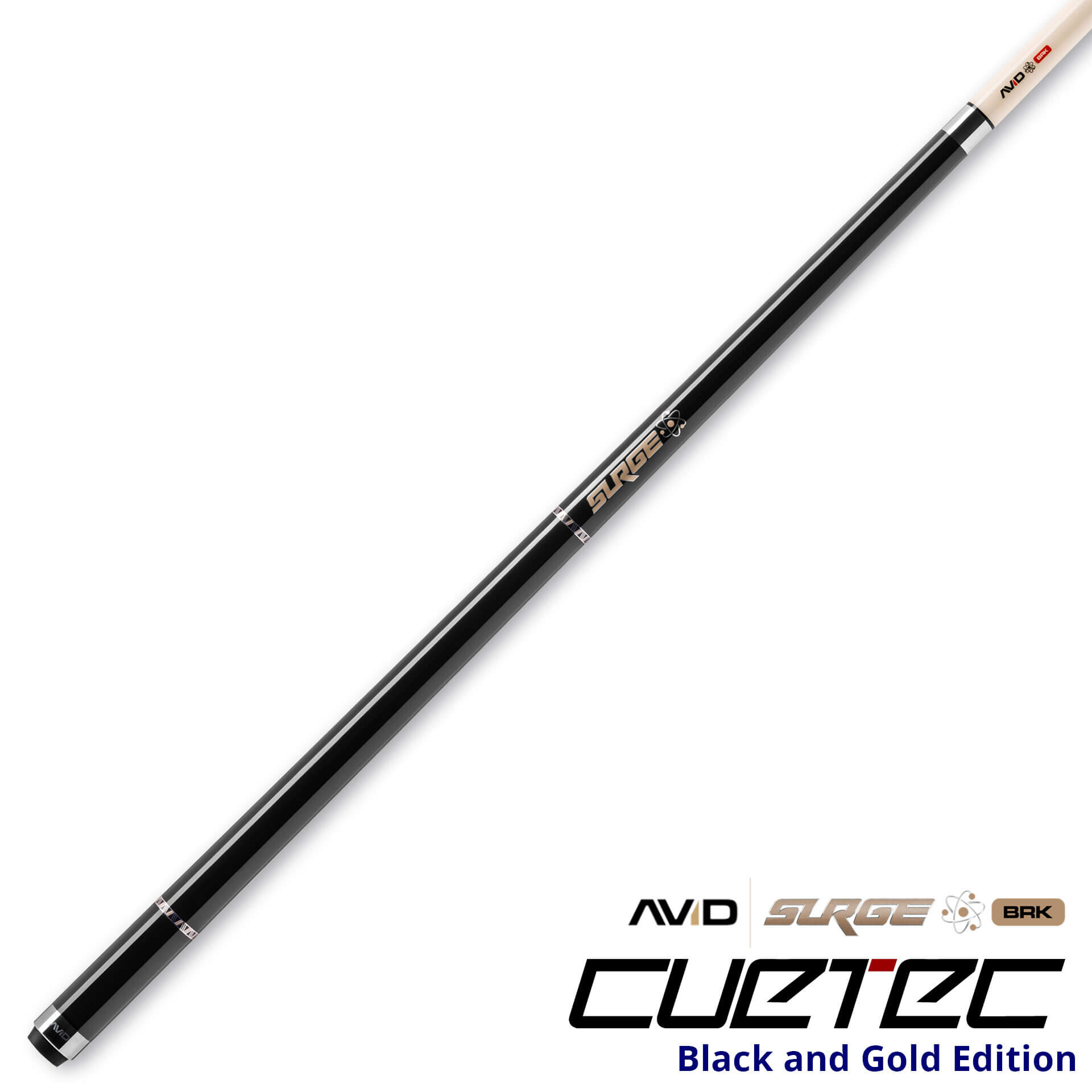 Cuetec – AVID Surge Break Cue – Black and Gold - Image 2