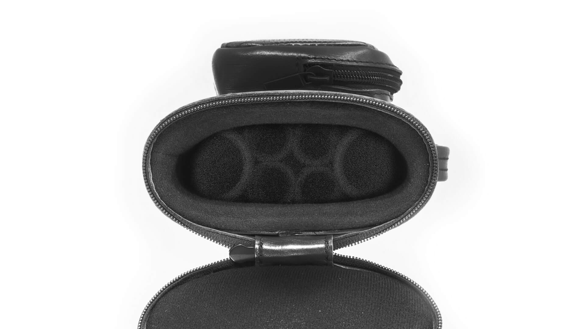 Leather Pool Cue Case – 2×4 Black Dual Pockets – Hard Case - Image 3