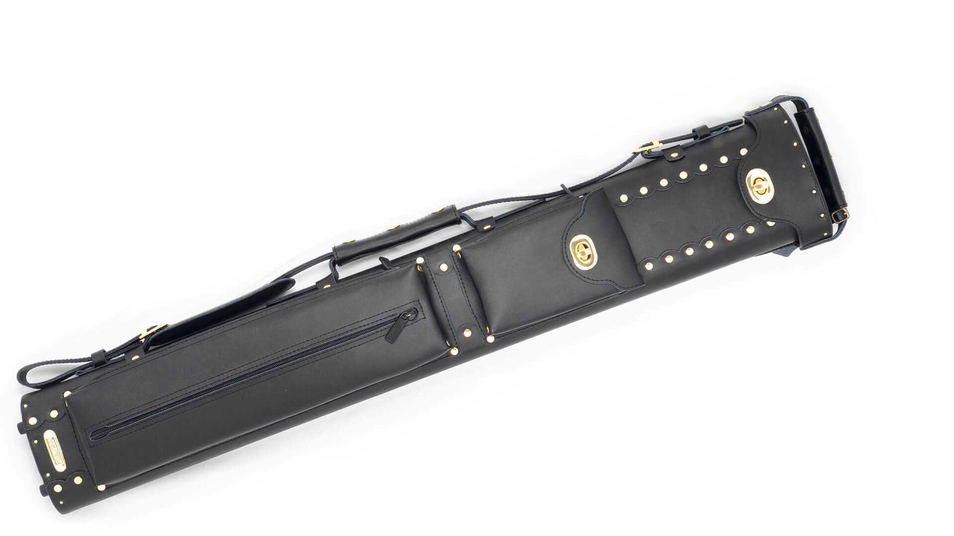 Leather Pool Cue Case – 2×4 Cowboy Dual Pockets – Hard Case