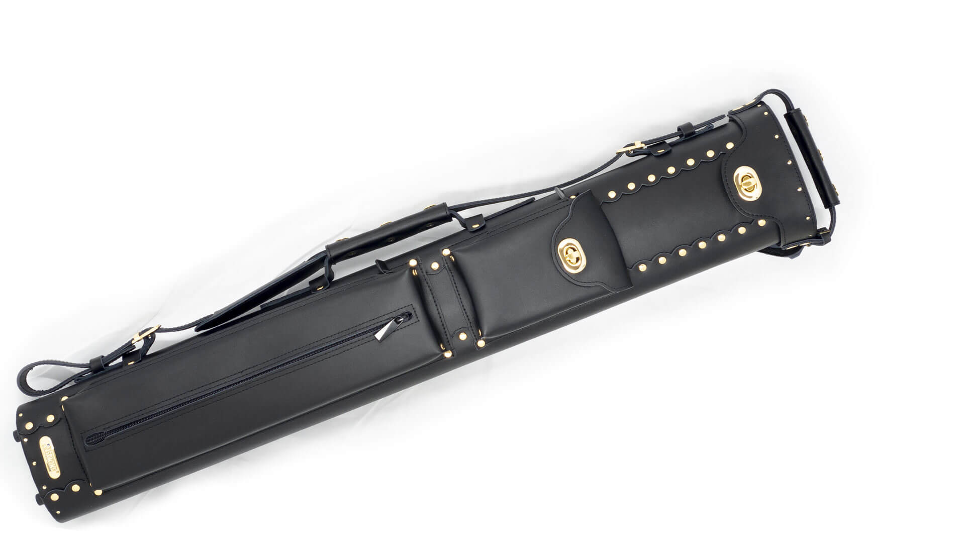 Leather Pool Cue Case – 3×5 Cowboy Dual Pockets – Hard Case