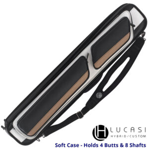 Lucasi Soft Cue Case – “LC1048A” – Black White Tan – 4×8