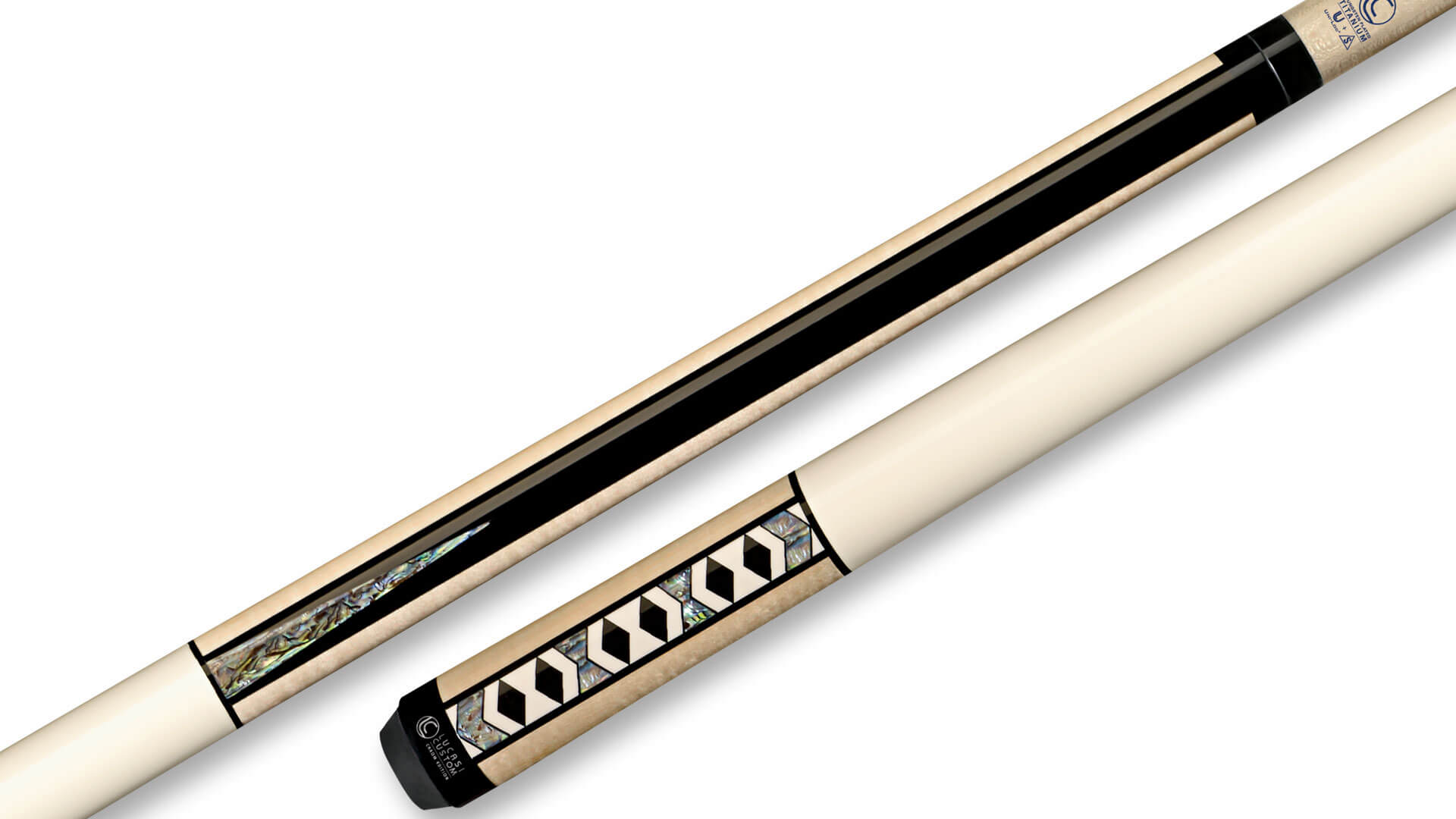 Lucasi – Carom Cue Abalone Inlay Wrapless – LCR51