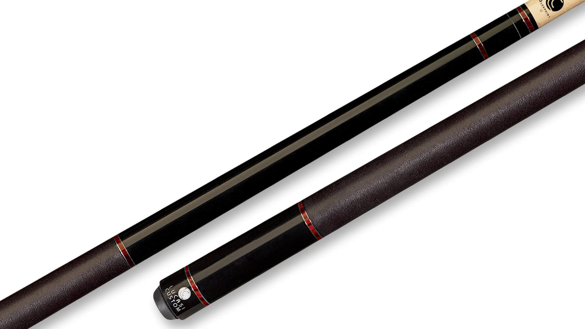 Lucasi – Black Pool Cue Cocobolo Rings Linen Wrap – LZD6