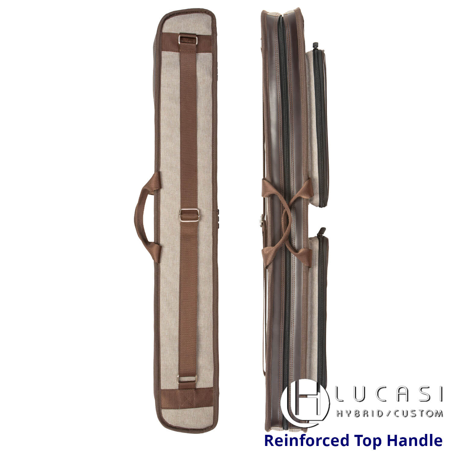 Lucasi Soft Cue Case – “LZDU24GY” – Tan Brown – 2×4 - Image 3