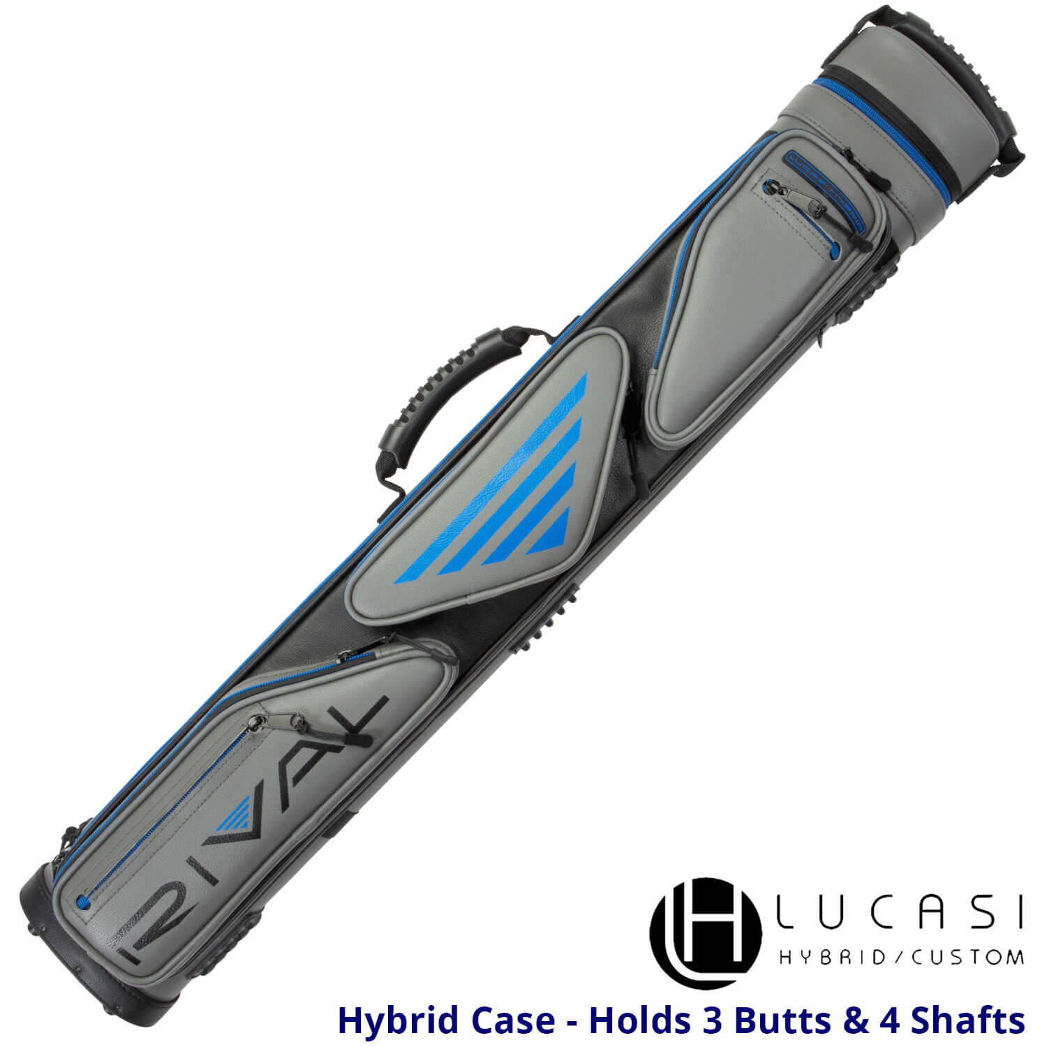 Lucasi Hybrid Cue Case – “Rival” – Grey Blue – 2×4