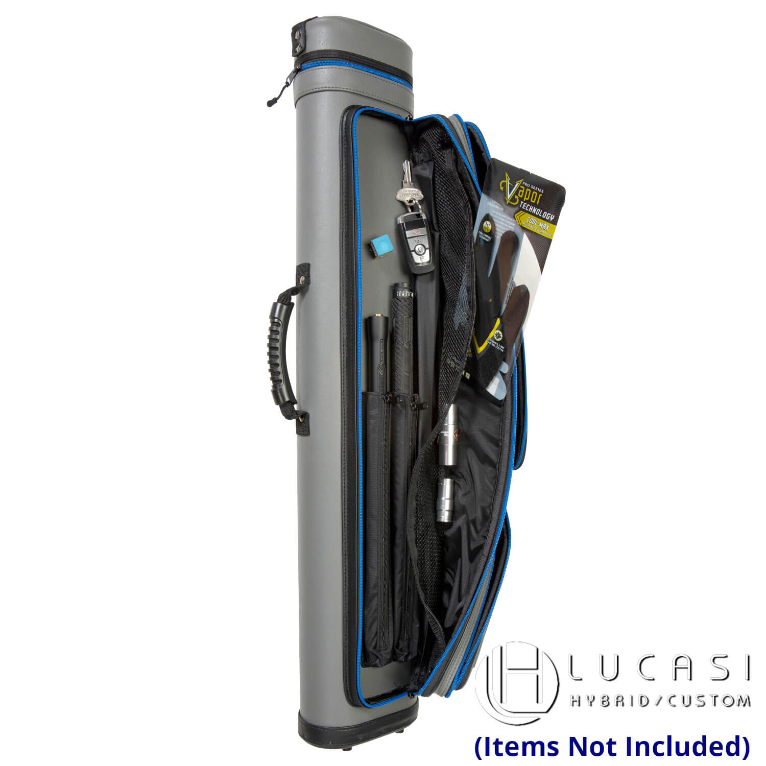 Lucasi Hybrid Cue Case – “Rival” – Grey Blue – 2×4 - Image 4