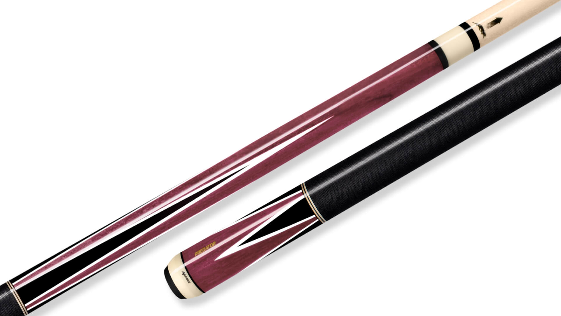 Predator – “Aspire” 1-9 Pool Cue Purpleheart Points – Linen Wrap