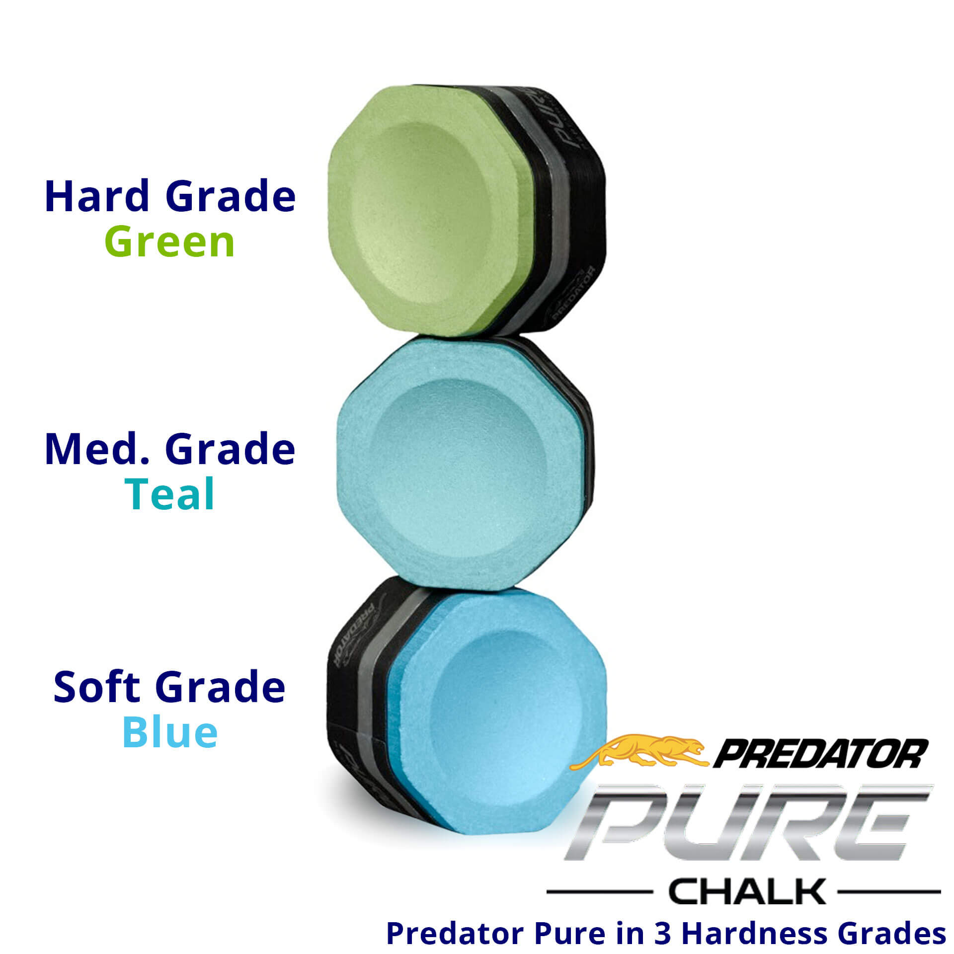 Predator Chalk – Pure – Sampler Set – All 3 Hardness Grades - Image 2