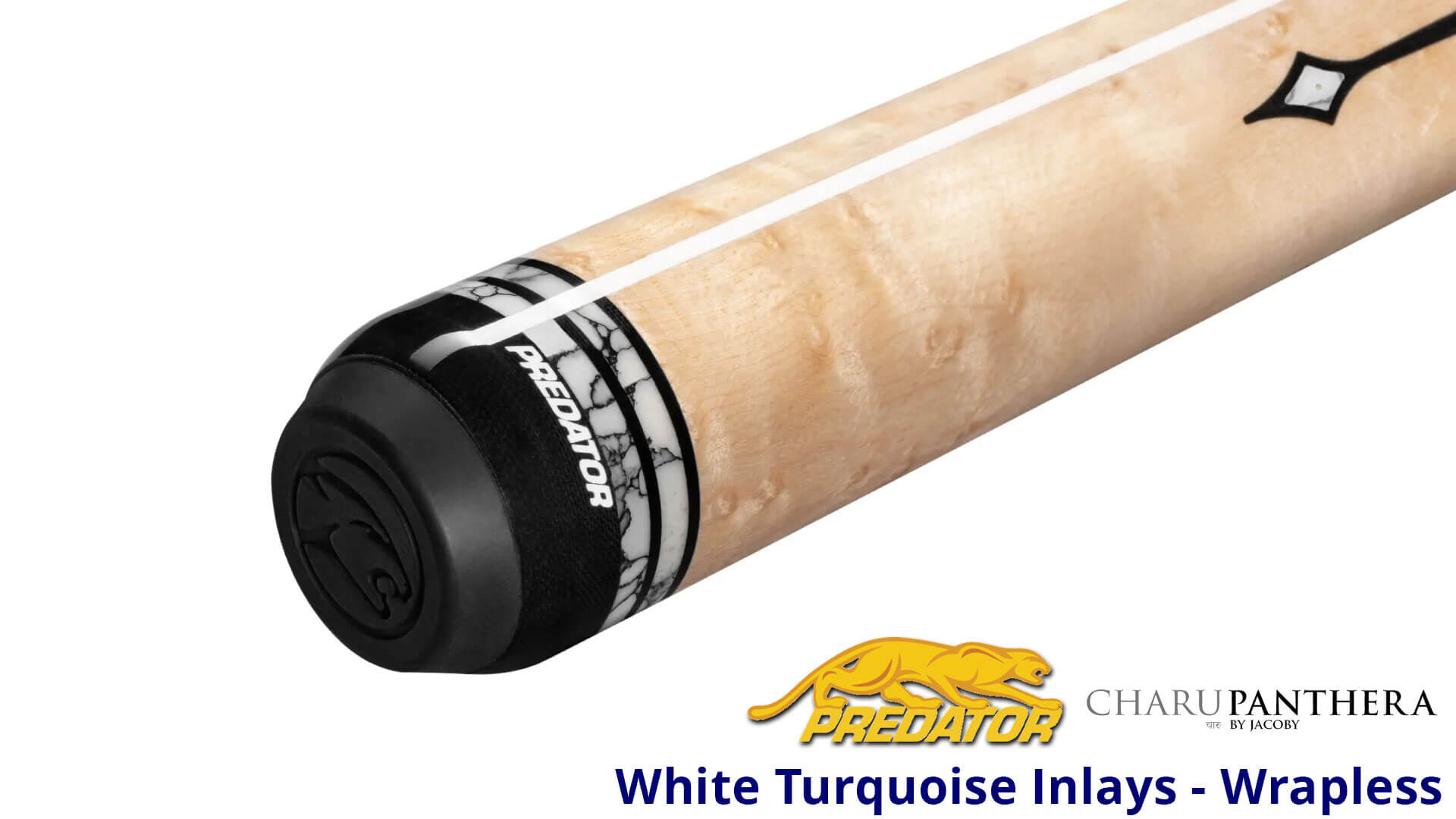 Predator – Special Edition “Charu” Panthera Pool Cue – White Turquoise – Wrapless - Image 2