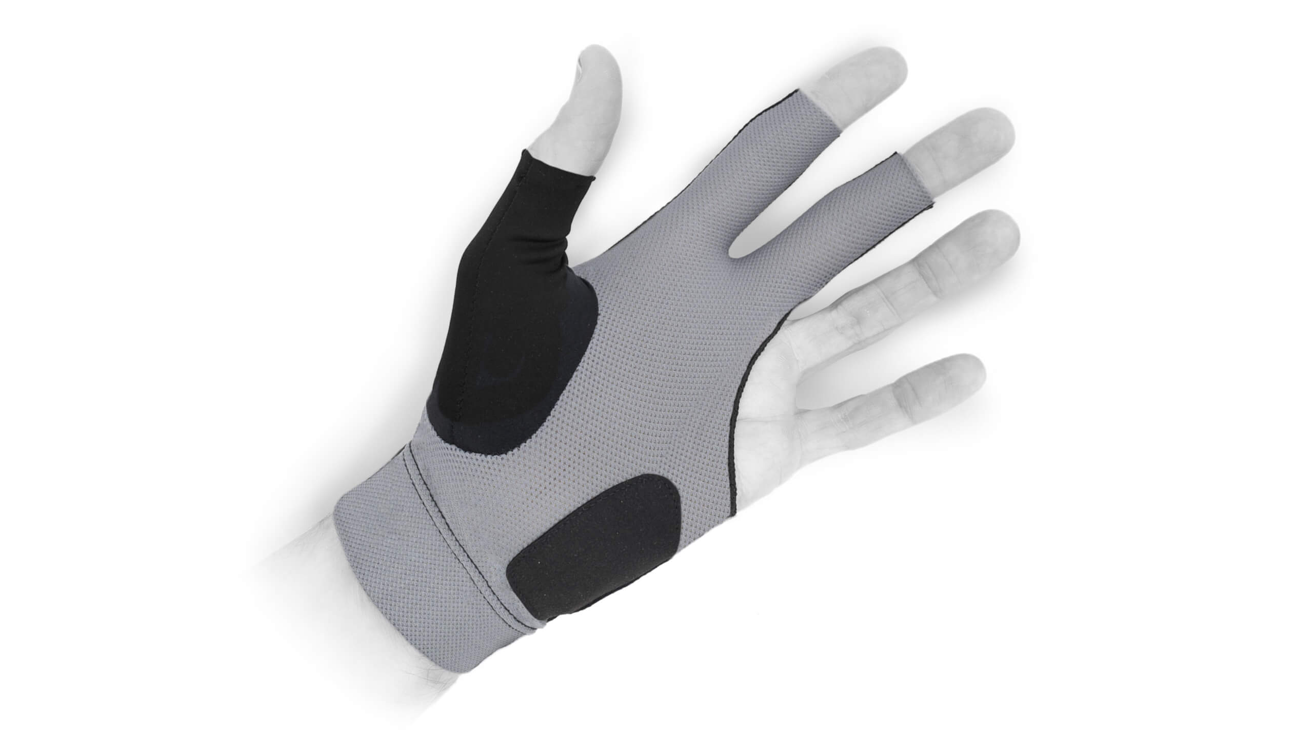 Predator – Billiards Glove – Black Grey – Left Hand - Image 4
