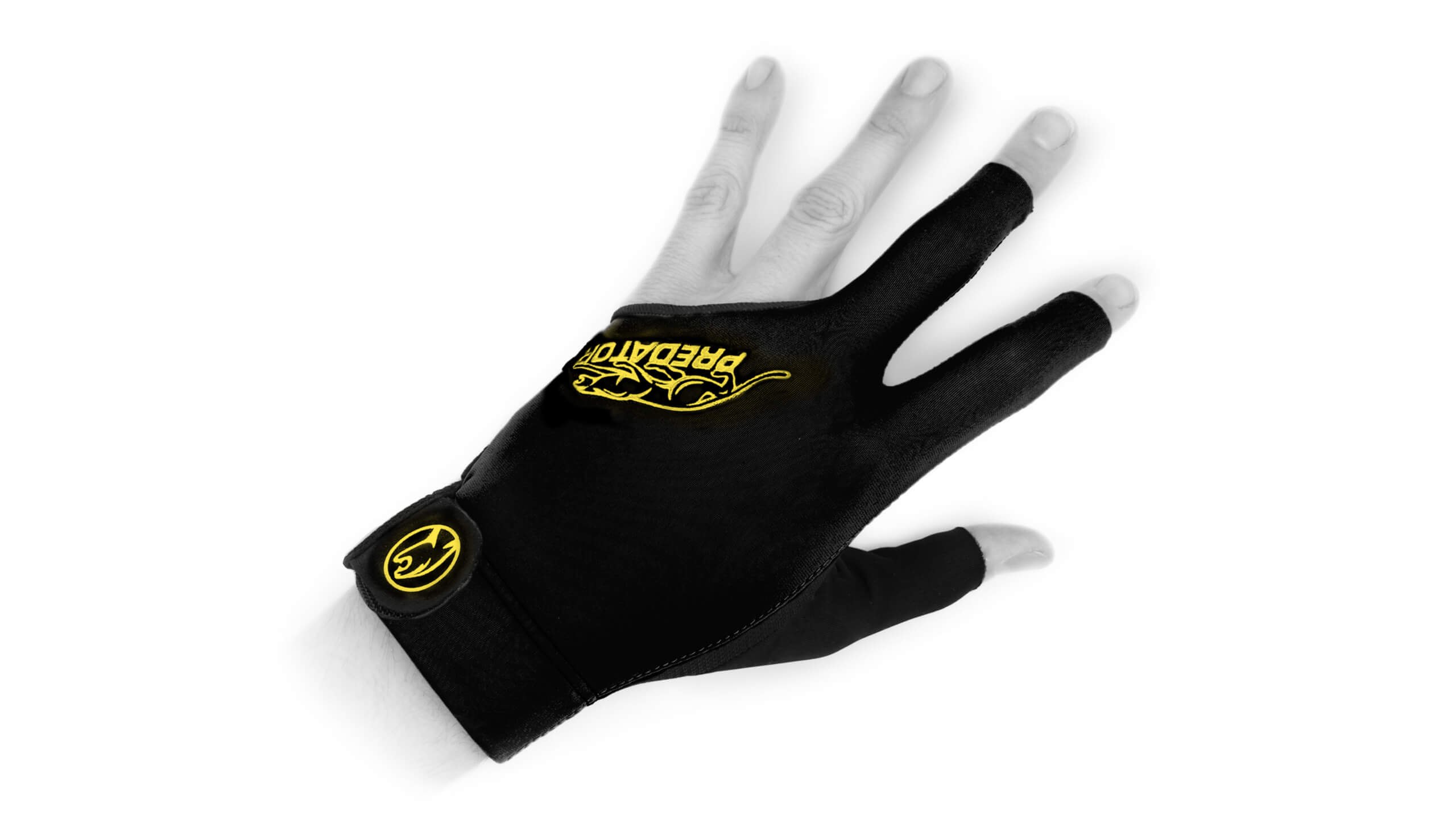 Predator – Billiards Glove – Black Yellow – Left Hand - Image 2