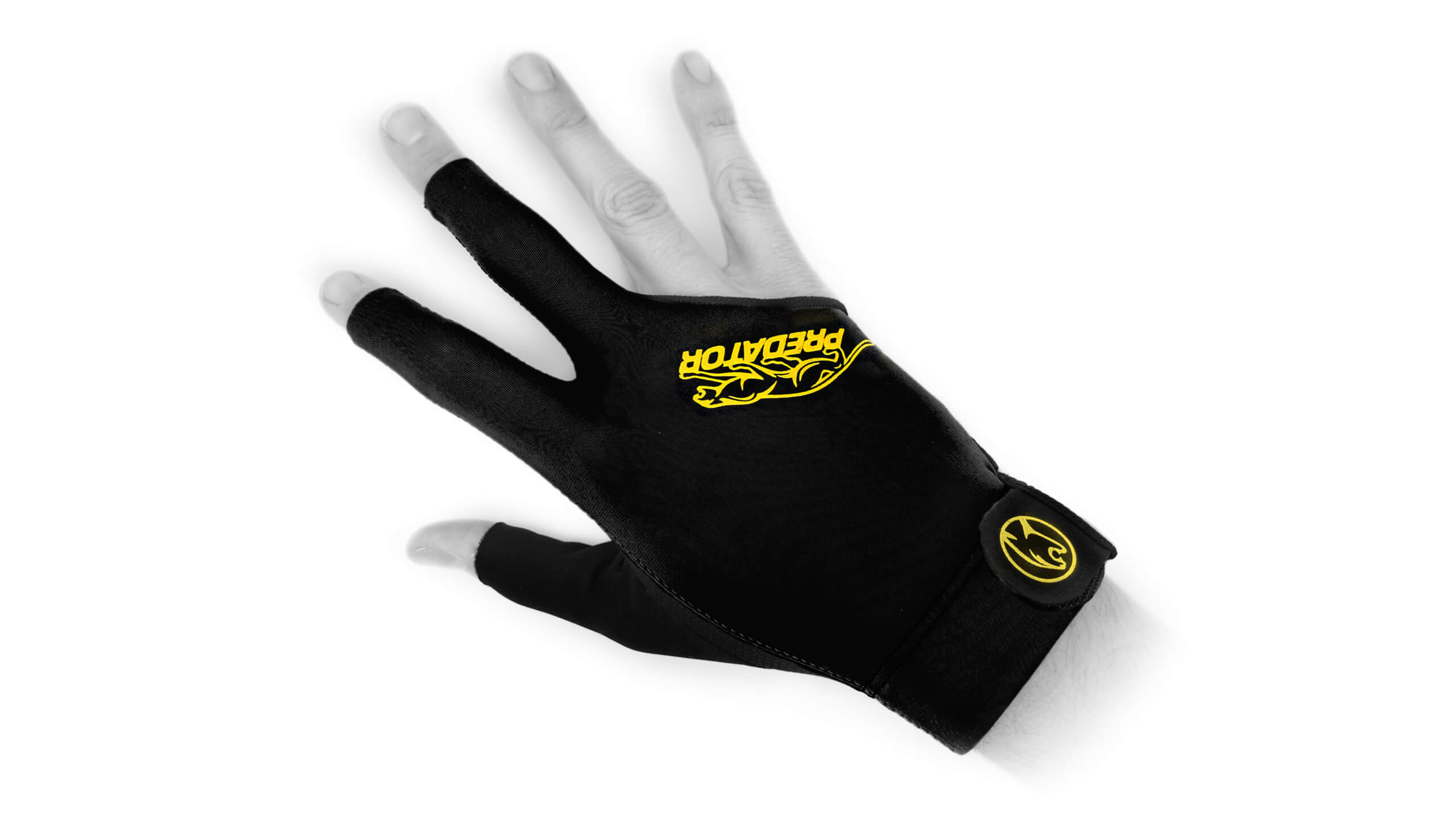 Predator – Billiards Glove – Black Yellow – Right Hand - Image 2