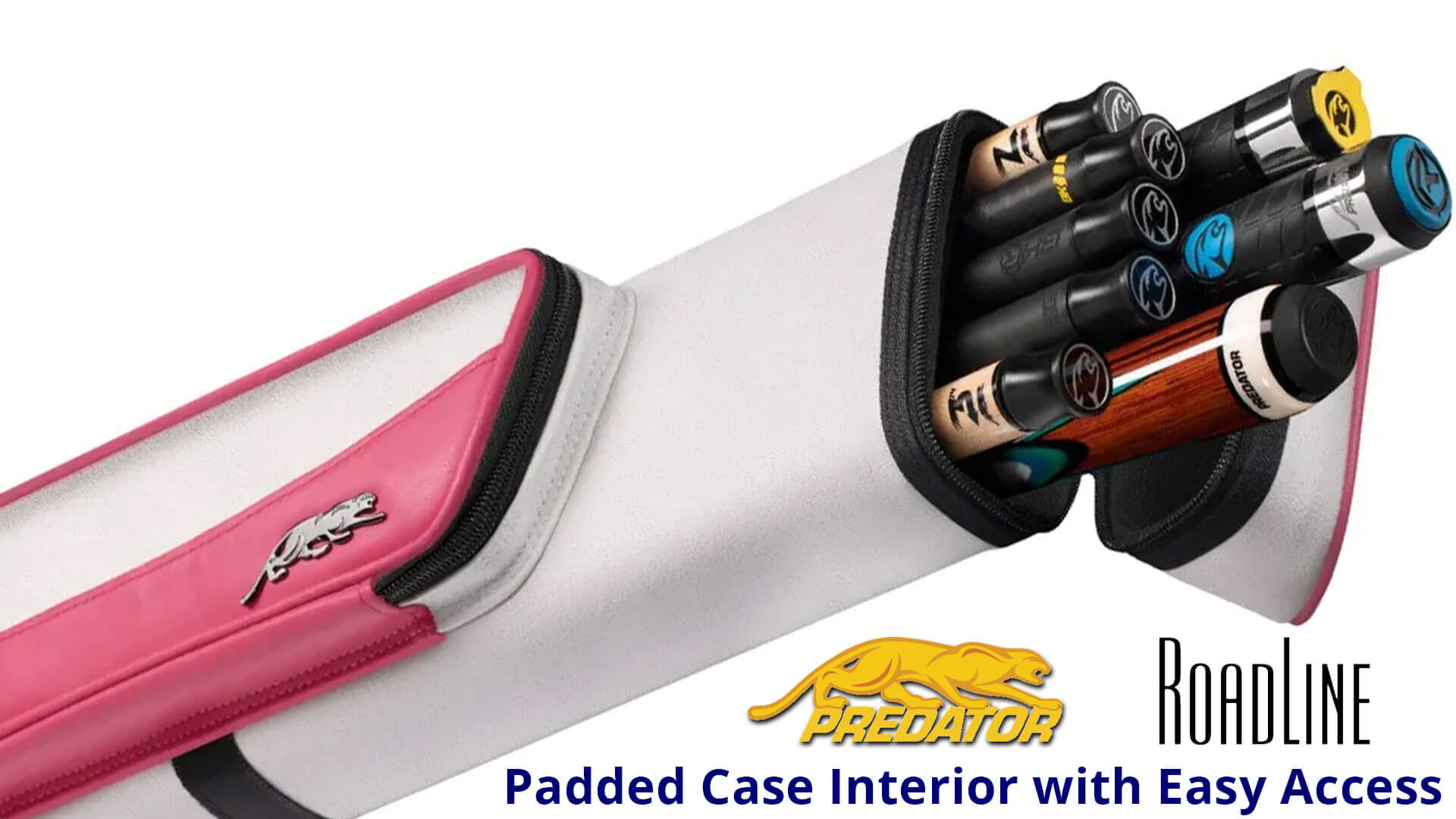 Predator Cue Case – “Roadline” – White Pink – 3×5 Hard Case - Image 2