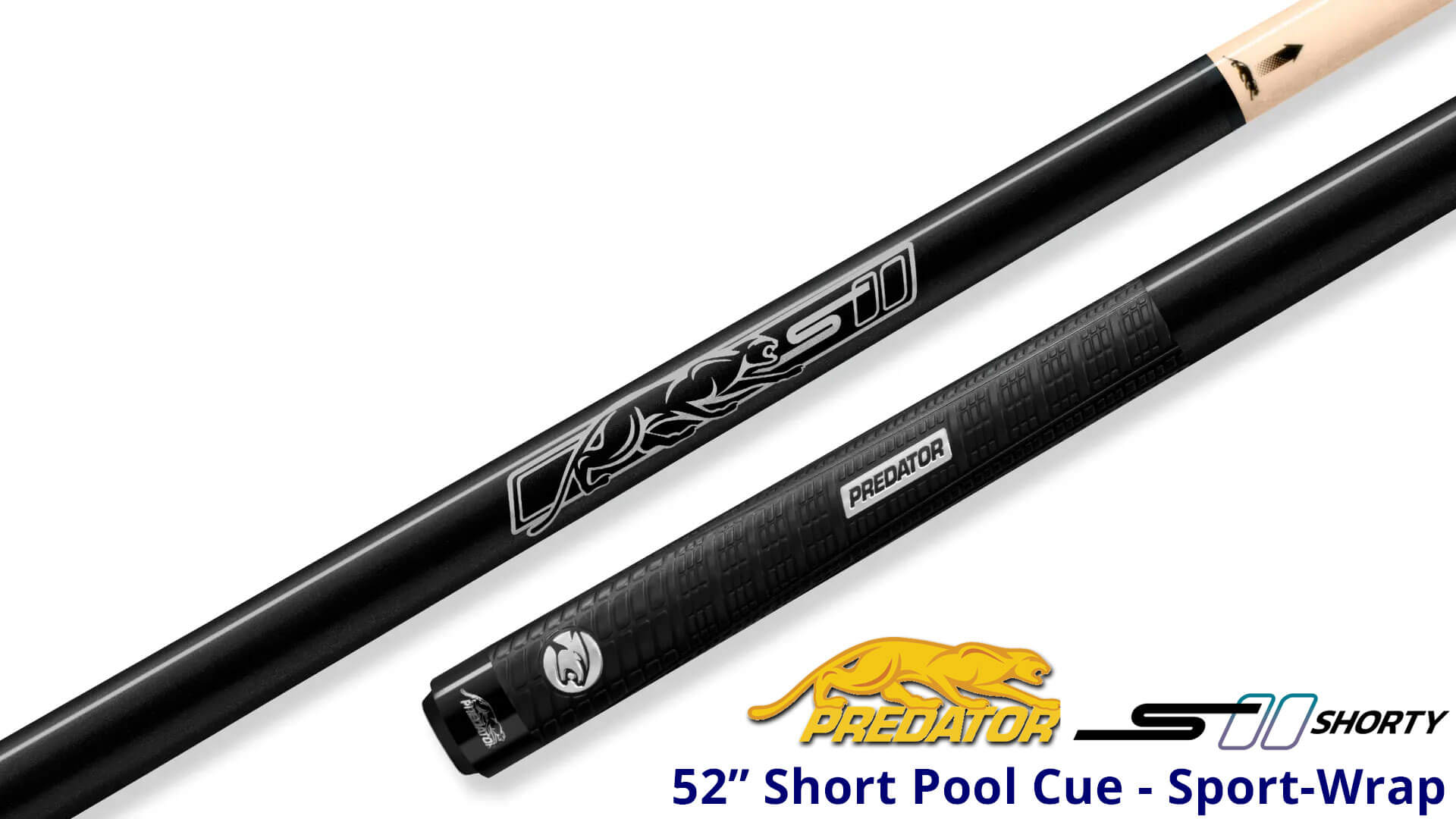 Predator – Sport 2 “Shorty” – Short Pool Cue – Sport Wrap – Black