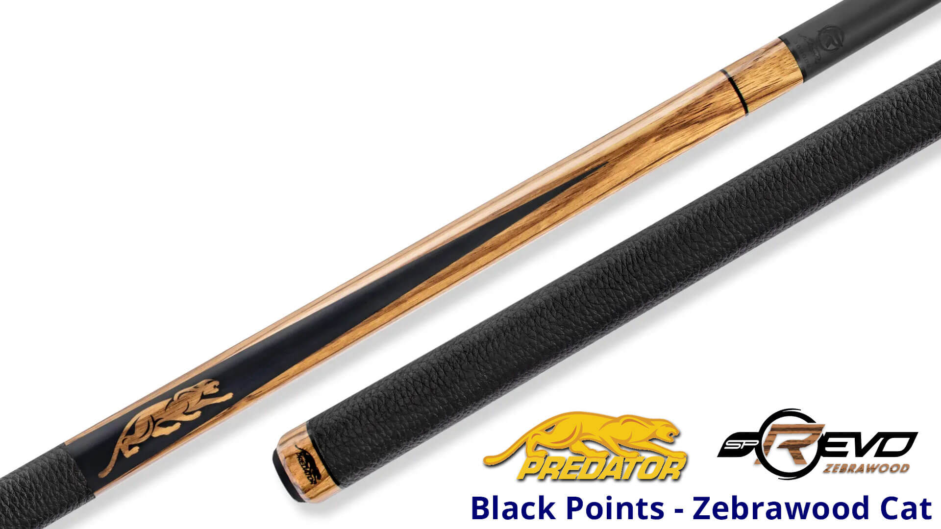 Predator -“ SP2 REVO -“ -Zebra 2- Zebrawood Pool Cue -“ Luxe Leather Wrap