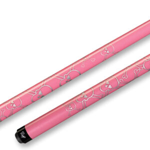 Rage – Metallic Pink Skulls and Hearts Pool Cue Wrapless – RG88