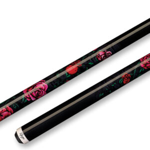Rage – Black Climbing-Rose Graphic Pool Cue Wrapless – RG94