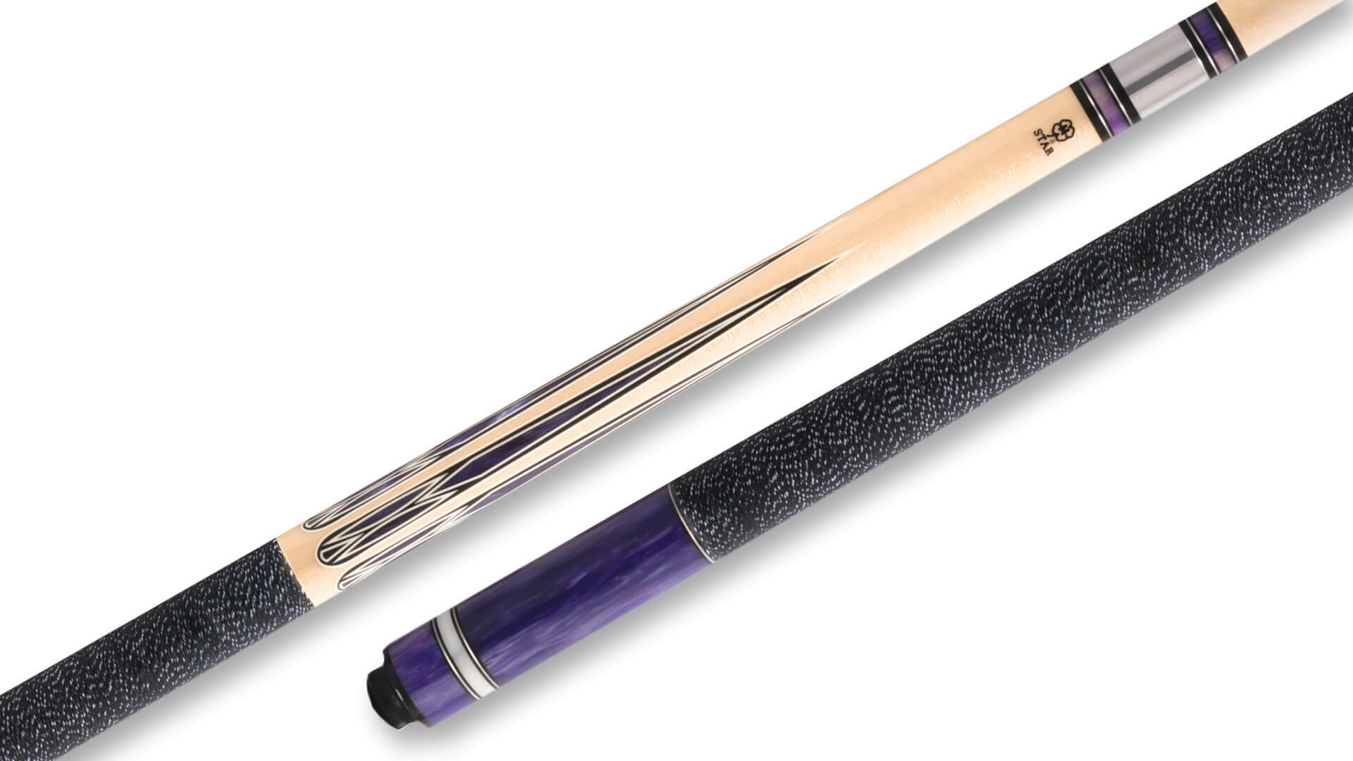 Star – Purple Pool Cue with Linen Wrap – SP10