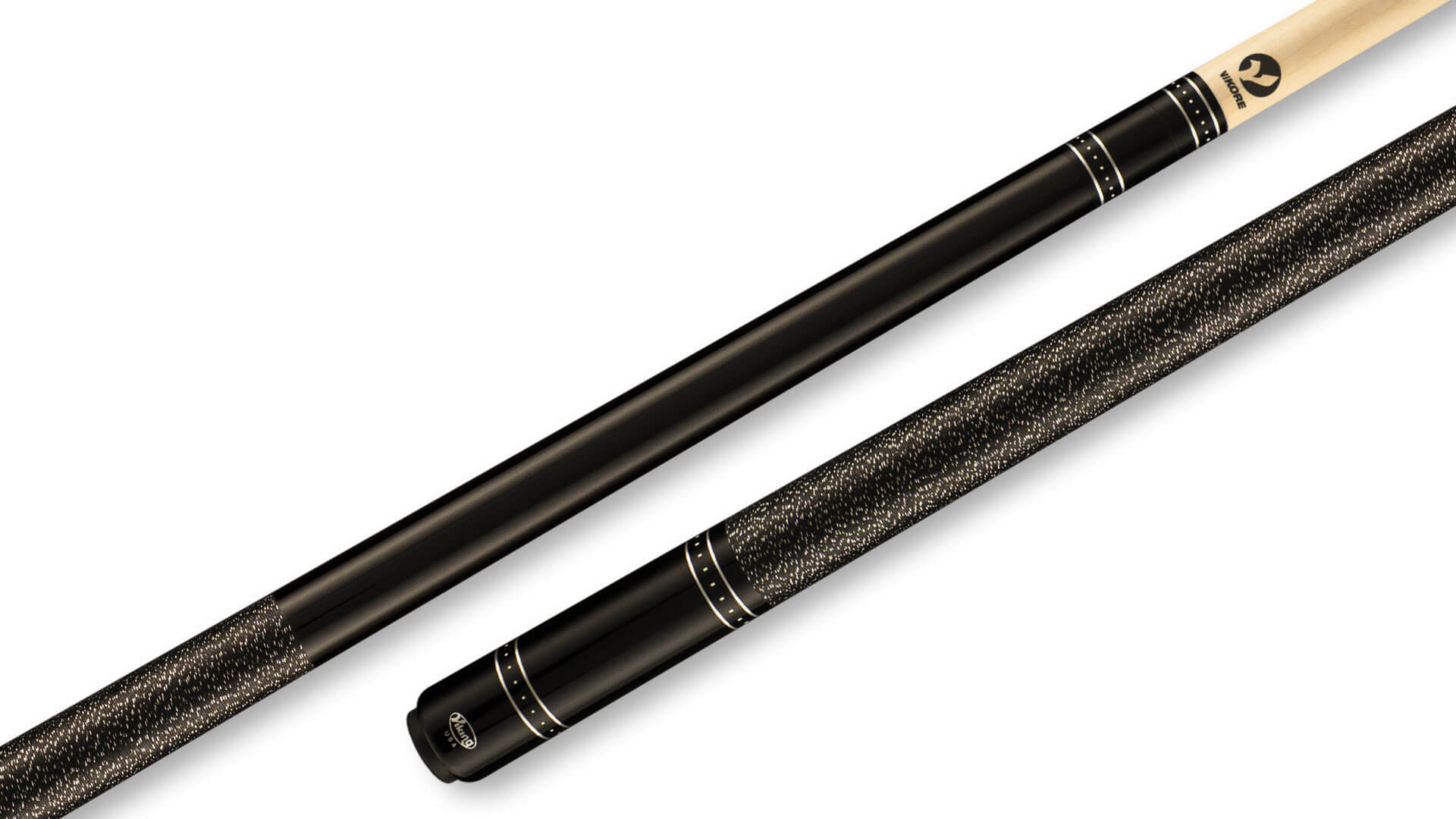 Viking – Black Pool Cue Northwoods Maple Irish-Linen Wrap – B3452