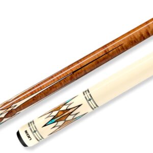 Predator – “Ikon4 2” Pool Cue – Curly Maple Turquoise Points – Wrapless