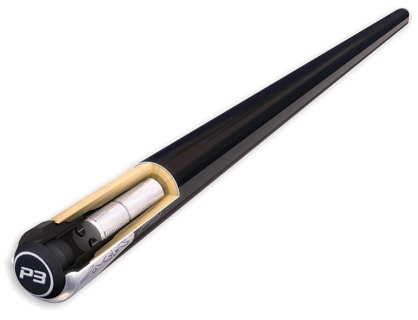 Predator – “P3” Pool Cue Black – Leather Wrap - Image 2