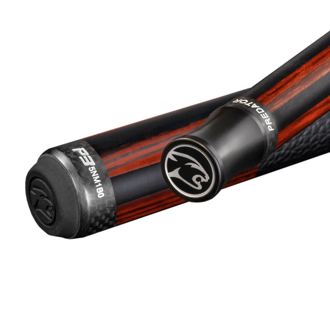 Predator P3 REVO Red Tiger Pool Cue with Leather Luxe Wrap - Image 4